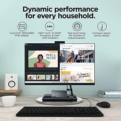 Lenovo IdeaCentre 3i | 22 מחשב FHD All-on-One | אינטל Core 12th I3-1220p 10-Core | Intel UHD גרפיקה
